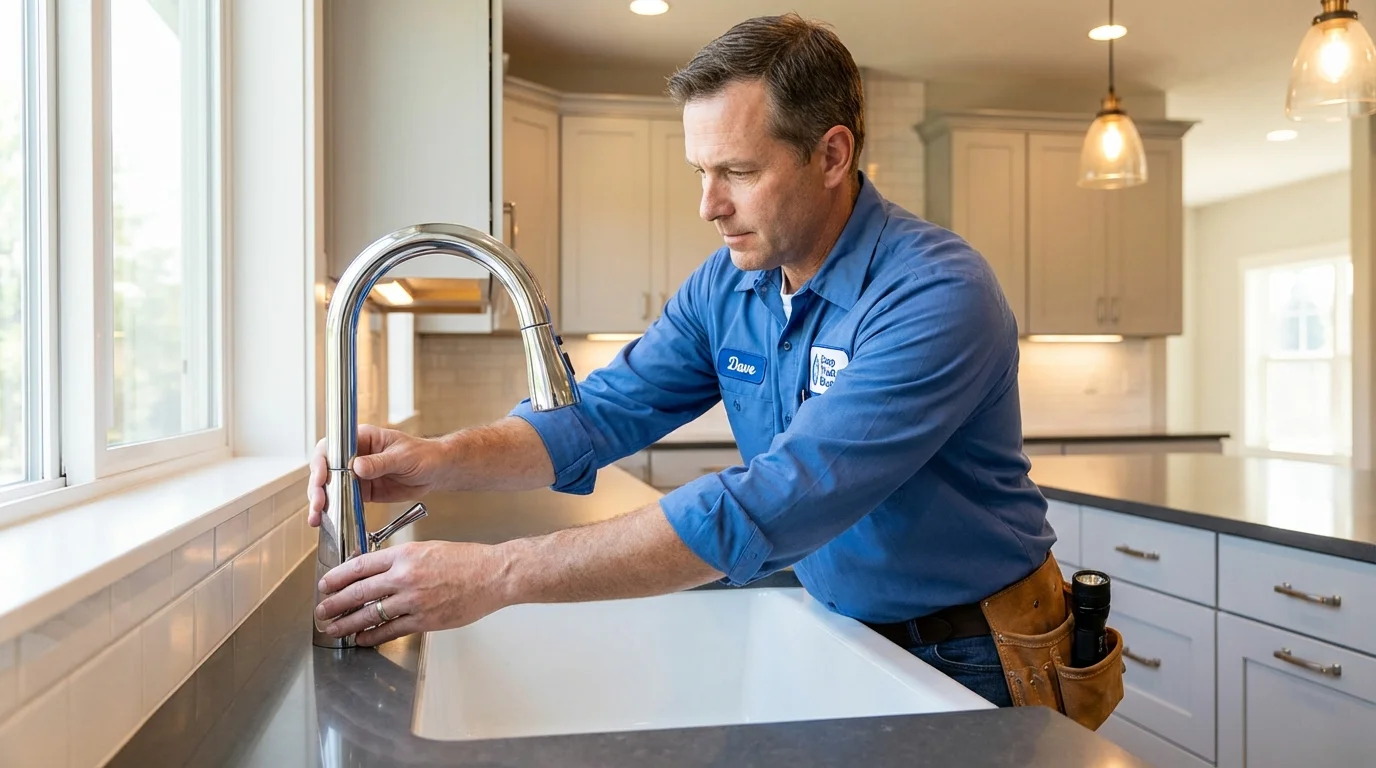 Kitchen faucet installation by Johns Plumbing LLC in Waterloo